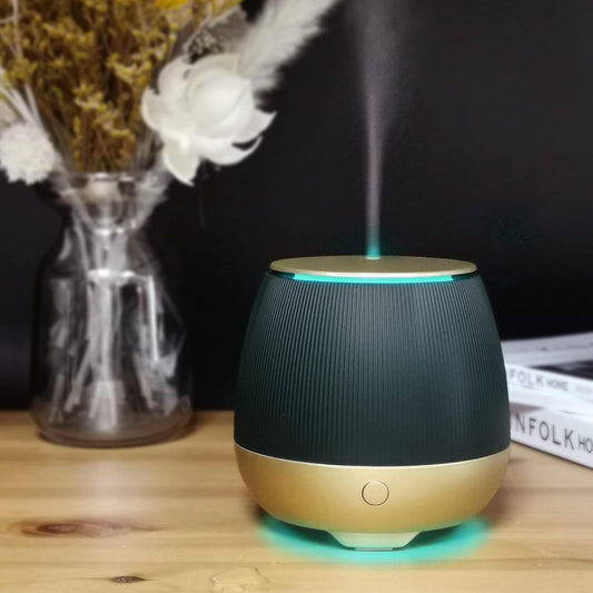 Diffuseurs D'Huiles Essentielles De 150 ML Pour La Maison, Diffuseur D'Aromathérapie avec Câble USB De Parfum À Changement De Couleur, Cadeau Noir