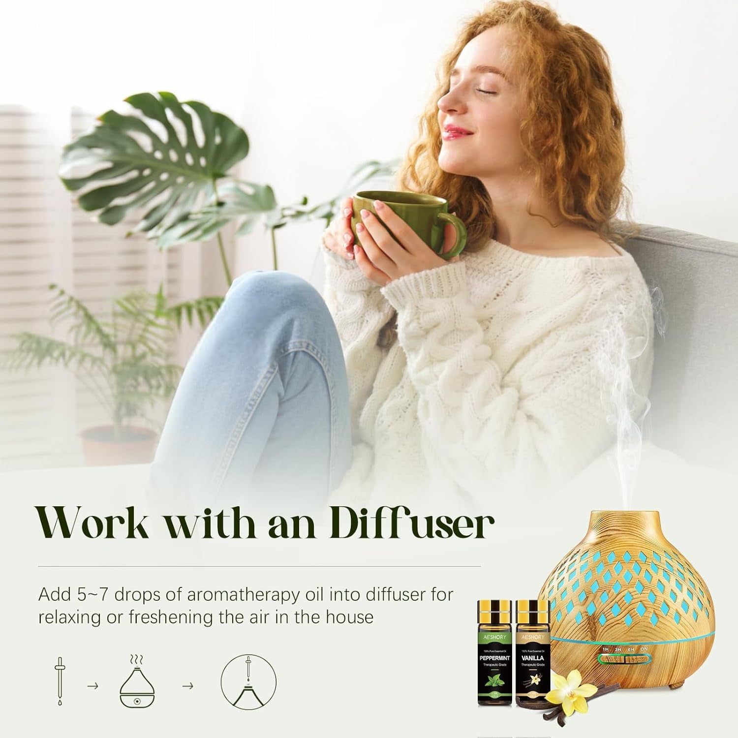 Kit Huiles Essentielles 20 X 5ML, Huiles Essentielles Aromathérapie 100% Pures & Naturelle Pour Diffuseurs, SPA, Massage, Bain, Idéal Coffret Cadeau - Lavande, Jasmin, Eucalyptus, Romarin