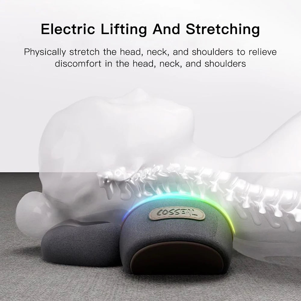 3-in-1 Neck Massager Pillow – Orthopedic Cervical Traction & Hot Compress for Neck Pain Relief