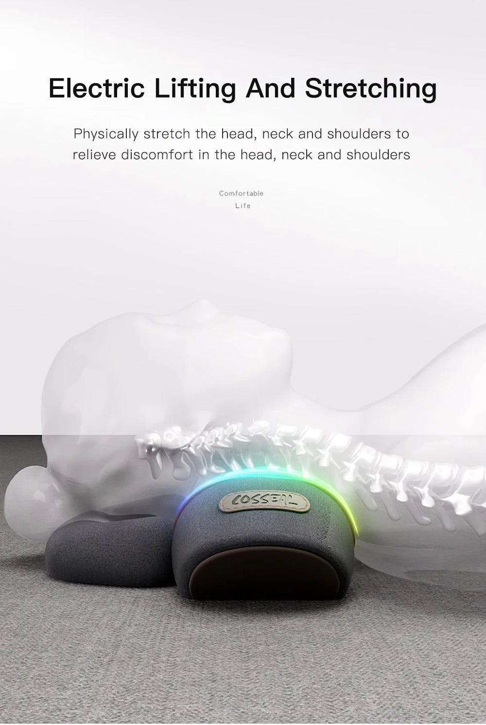 3-in-1 Neck Massager Pillow – Orthopedic Cervical Traction & Hot Compress for Neck Pain Relief