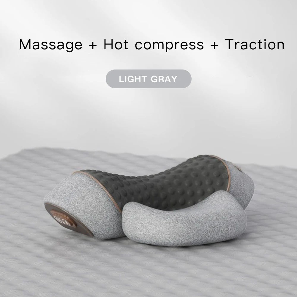 3-in-1 Neck Massager Pillow – Orthopedic Cervical Traction & Hot Compress for Neck Pain Relief