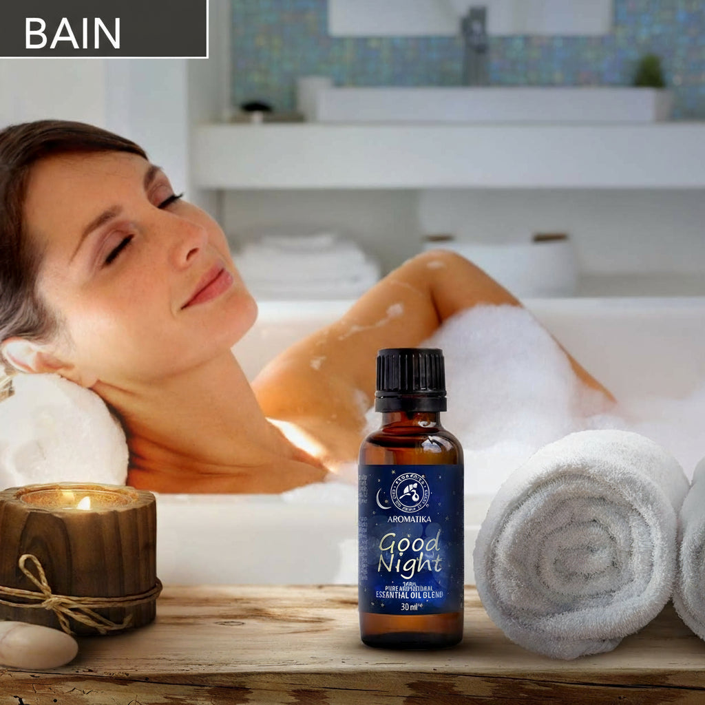 BONNE NUIT 30Ml - Mélange De Arômes Avec Pur Et Naturel Huile Essentielle De Lavande Et Huile De Sauge Pour Un Rêve Doux - Aromalamp - Aromathérapie - Essentials Oils Blend for Good Night