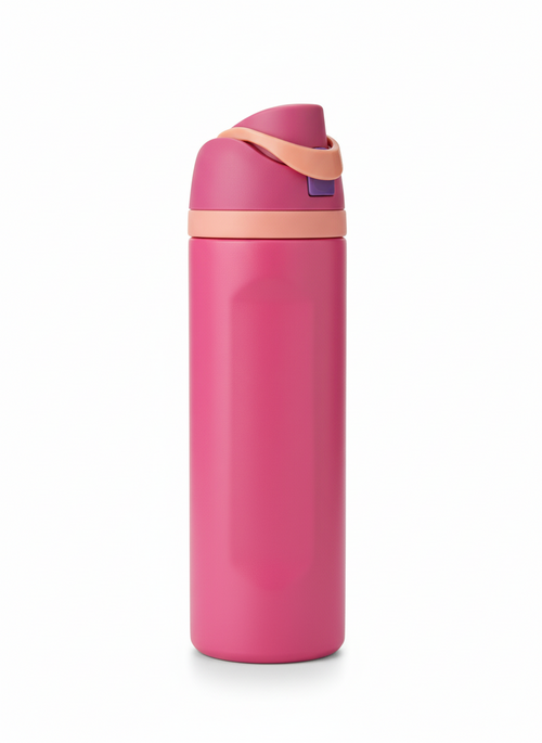 FreeSip Insulated Stainless Steel Water Bottle with Straw- 24oz